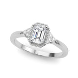 14k Gold Vintage Inspired Emerald Engagement Ring