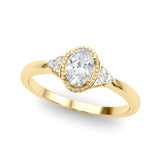 14k Gold Vintage Inspired Oval Engagement Ring