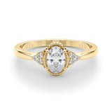 14k Gold Vintage Inspired Oval Engagement Ring