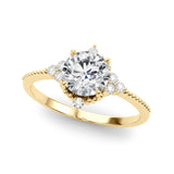 14k Gold Round Diamond Engagement Ring