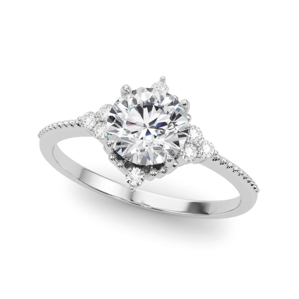 14k Gold Round Diamond Engagement Ring