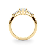 14k Gold Three Stone Marquise Diamond Engagement Ring