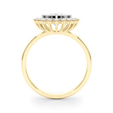 14k Gold Vintage Inspired Oval Halo Engagement Ring