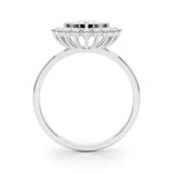 14k Gold Vintage Inspired Oval Halo Engagement Ring