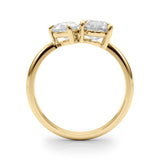 14k Gold 2-Stone Round & Pear Engagement Ring