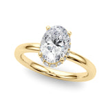 14k Gold Oval Hidden Halo Engagement Ring