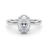 14k Gold Oval Hidden Halo Engagement Ring