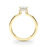 14k Gold Oval Hidden Halo Engagement Ring