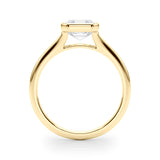 14k Gold Asscher Cut Bezel Set Engagement Ring