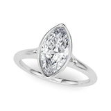 14k Gold Bezel Set Marquise Diamond Engagement Ring