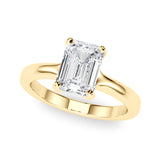 14k Gold Solitiare Emerald Cut Engagement Ring