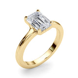 14k Gold Solitiare Emerald Cut Engagement Ring