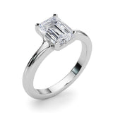14k Gold Solitiare Emerald Cut Engagement Ring