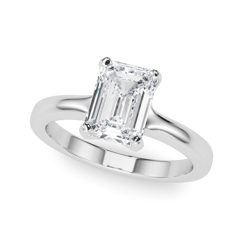 14k Gold Solitiare Emerald Cut Engagement Ring