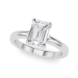 14k Gold Solitiare Emerald Cut Engagement Ring
