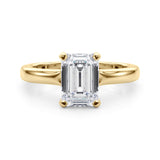 14k Gold Solitiare Emerald Cut Engagement Ring