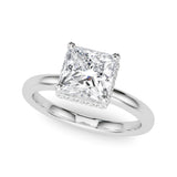 14k Gold Hidden Halo Princess Cut Engagement Ring