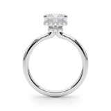 14k Gold Hidden Halo Princess Cut Engagement Ring