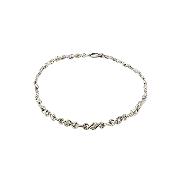 Sterling Silver and .10ct Diamonds Link Bracelet