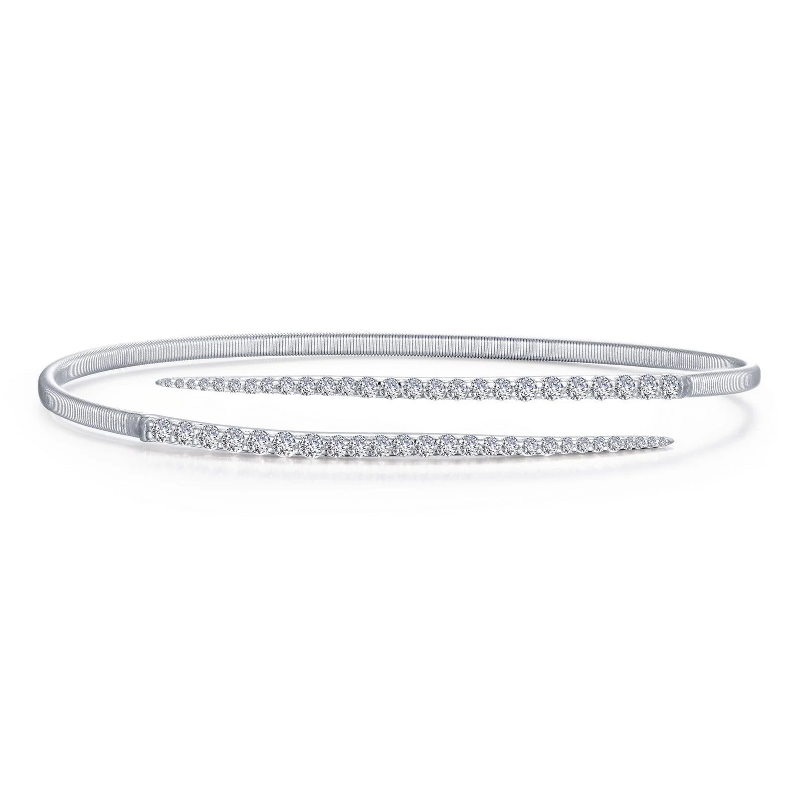 0.98ct Pave Bypass Cuff Bangle Bracelet