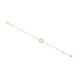 Mother-Of-Pearl Gold Paperclip Bracelet