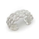 Silver Plated Brass Braided Cuff Bracelet