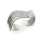 Silver Plated Brass Wave Cuff Bracelet