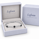 Lafonn Sterling Silver 2.4ct Black Onyx Flexible Station Tennis Bracelet