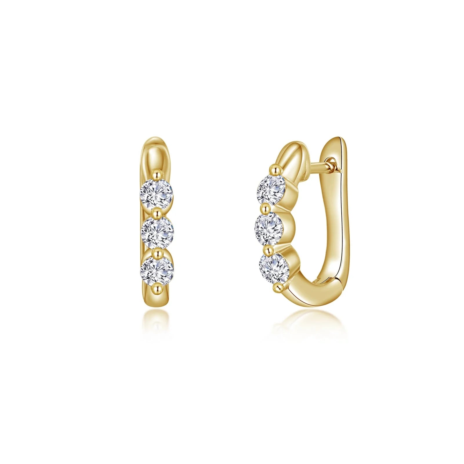 .66ct Three Stone Huggie Earrings