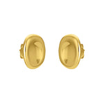 FYB Giselle oval dome stud earrings in 18K gold-plated sterling silver on a white background.
