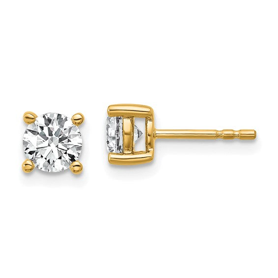 Nespoli Jewelers 14k Yellow Gold 1.50ct Round F VS2 Lab Grown Diamond Stud Earrings