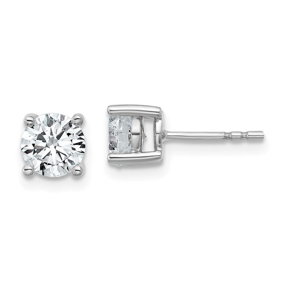 Nespoli Jewelers 14k White Gold 1.50ct Round F VS2 Lab Grown Diamond Stud Earrings