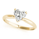 14k Gold Heart Diamond Solitaire Engagement Ring