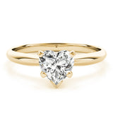 14k Gold Heart Diamond Solitaire Engagement Ring