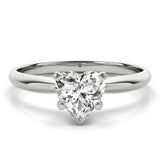 14k Gold Heart Diamond Solitaire Engagement Ring