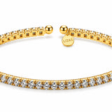 Lizas Denver Crystal Bracelet with clear faceted Czech crystals, gold finish, and open ball-end closure on a white background.