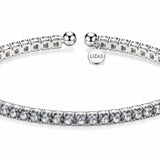 Lizas Denver Crystal Bracelet with clear faceted Czech crystals and a polished silver finish on a white background.