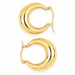 LIZAS All Time Classics gold hoop earrings with a polished rounded design and hinged closure.