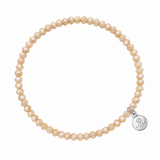 LIZAS Fineville Beige bracelet with faceted beige Czech crystals and a silver-tone LIZAS charm.
