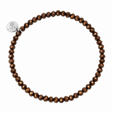 LIZAS Fineville Bronze Metallic bracelet with faceted bronze Czech crystals and a silver-tone LIZAS charm.
