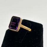 14k Yellow Gold Amethyst Ring