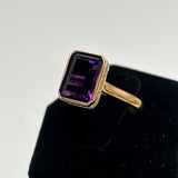 14k Yellow Gold Amethyst Ring