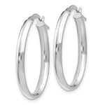 Nespoli Jewelers Leslie 14K White Gold Polished Oval Hoop Earrings