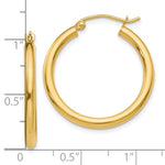 Leslie 14k Yellow Gold Polished 2.5mm Hoop Earrings