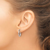 Leslie White Gold Polished Hinged 2mm Hoop Earrings