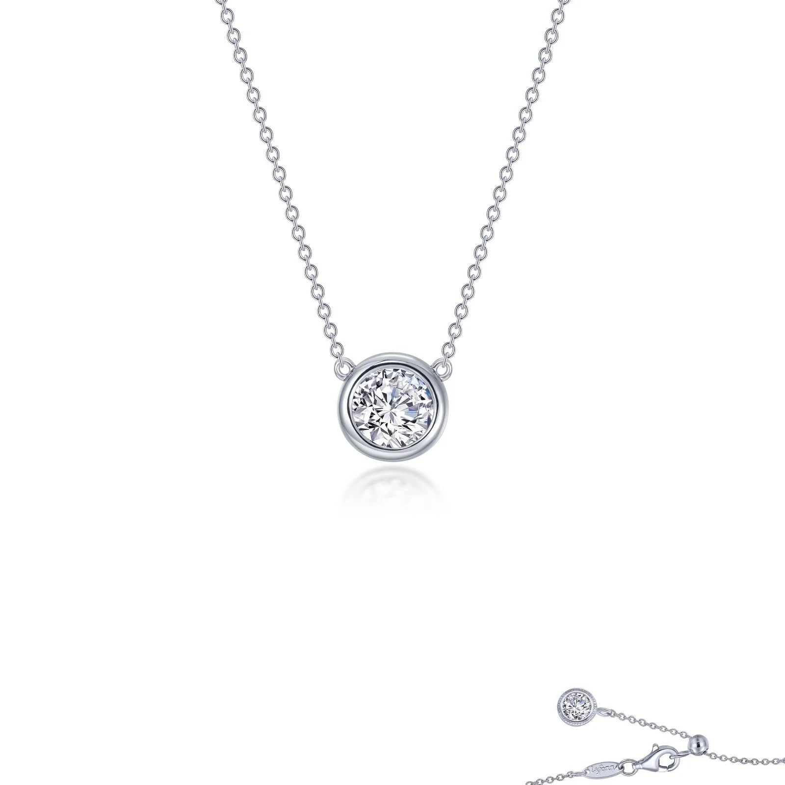 0.45ctw Bezel-set Solitaire Necklace