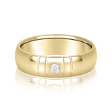 14k Gold Heavy Weight Diamond Accented Men's Wedding Band