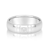 14k Gold Heavy Weight Diamond Accented Men's Wedding Band