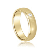 14k Gold Heavy Weight Diamond Accented Men's Wedding Band