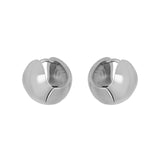 FYB silver rounded hoop earrings with a smooth polished finish
